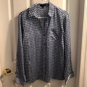 The limited satin button down blouse